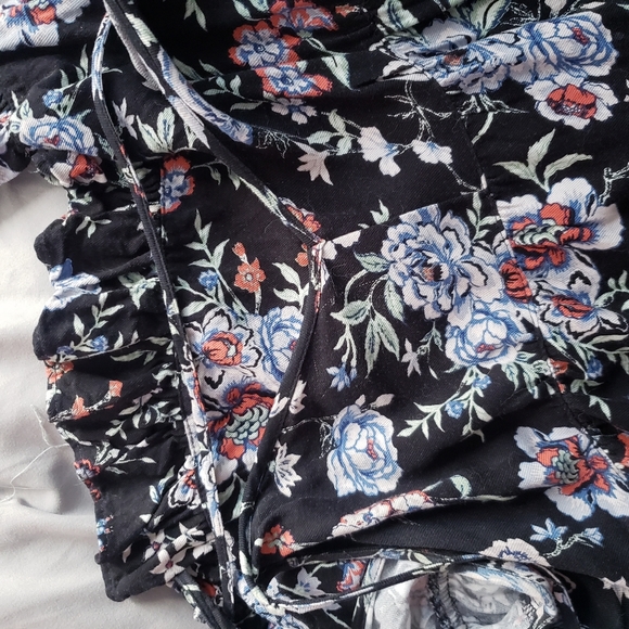 AE American Eagle Floral strappy cross bag swing dress printed viscose large - Picture 7 of 13